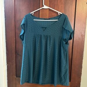 BloomChic Teal Blouse with Textured Design
